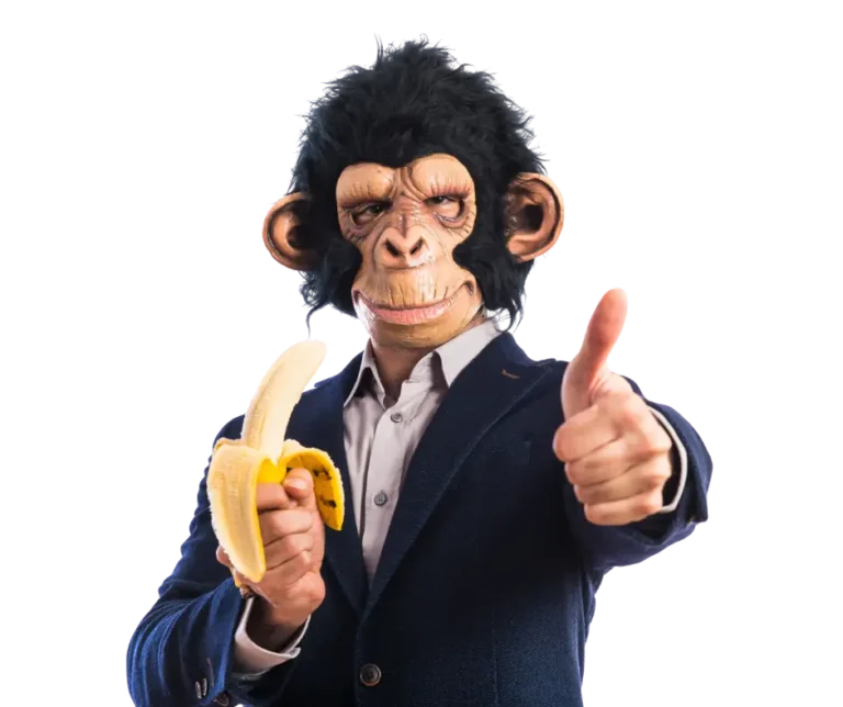 a monkey thumbsup